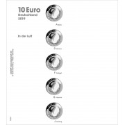 Lindner 1110-1 hojas pre-impresas para monedas de colección de 10 euros 