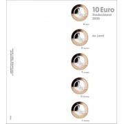 Lindner 1110-2 hojas pre-impresas para monedas de colección de 10 euros 