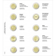 Lindner 1118-25 Hojas individuales para monedas conmemorativas de 2 Euros