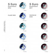 Lindner 1119-1 Hojas individuales para álbum pre-impreso para monedas de colección de 5 Euros Alemania