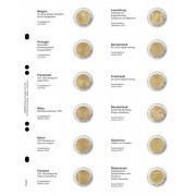 Lindner MU2E9 Hojas individuales pre-impresas para monedas de 2 Euros