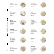 Lindner MU2E6 Hojas individuales pre-impresas para monedas de 2 Euros