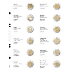Lindner MU2E6 Hojas individuales pre-impresas para monedas de 2 Euros