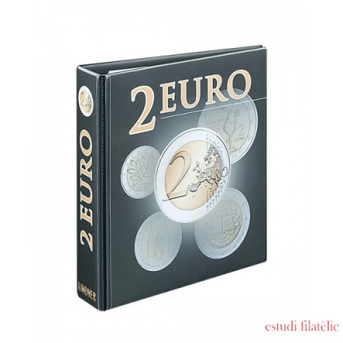 Lindner 3535R Carpeta de anillas para álbum pre-impreso para monedas de 2 Euros