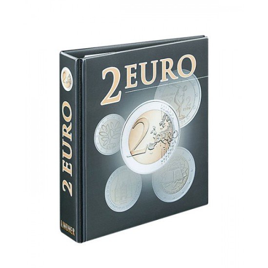 Lindner 3535R Carpeta de anillas para álbum pre-impreso para monedas de 2 Euros Lindner 3535R Carpeta de anillas para álbum pre-impreso para monedas de 2 Euros