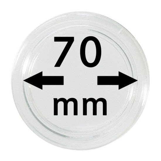 Lindner S22707000 Cápsulas 70 mm para monedas grandes y gruesas pqte 1 Lindner S22707000 Cápsulas 70 mm para monedas grandes y gruesas pqte 1