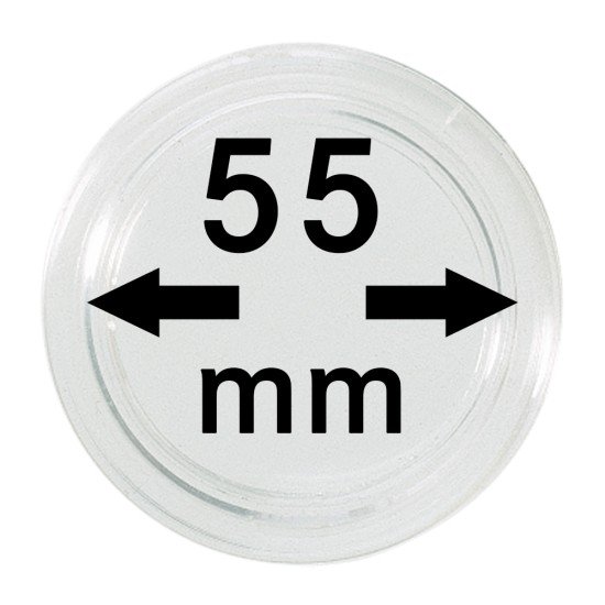Lindner S22705500 Cápsulas 55 mm para monedas grandes y gruesas pqte 1 Lindner S22705500 Cápsulas 55 mm para monedas grandes y gruesas pqte 1