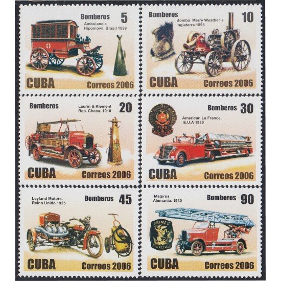 Cuba 4393/98 2006 Vehículos de Bomberos MNH Cuba 4393/98 2006 Vehículos de Bomberos MNH