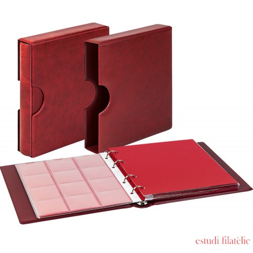 Lindner 1106EK-W karat álbum CLASSIC con estuche protector con recortes rojo vino