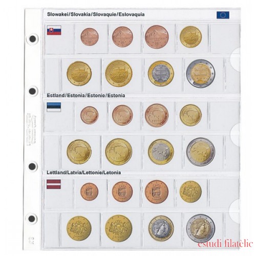 Lindner 1108-19 karat Página ilustrada para juegos de monedas EURO