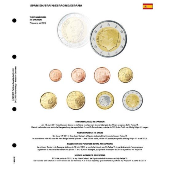Lindner 1109-52 karat Página ilustrada para juegos de monedas EURO Lindner 1109-52 karat Página ilustrada para juegos de monedas EURO