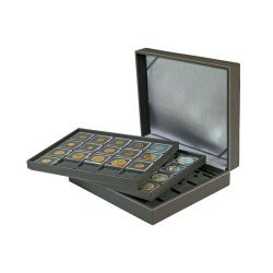 Lindner 2365-2122CE Estuche Nera XL Negro con 3 bandejas e inserciones de monedas para 60 Porta monedas Lindner 2365-2122CE Estuche Nera XL Negro con 3 bandejas e inserciones de monedas para 60 Porta monedas
