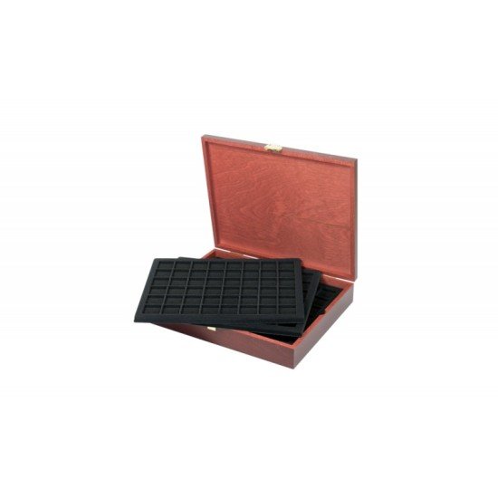 Lindner S2491-2780E Estuche Carus-1 24 x 24 mm de madera auténtica Lindner S2491-2780E Estuche Carus-1 24 x 24 mm de madera auténtica