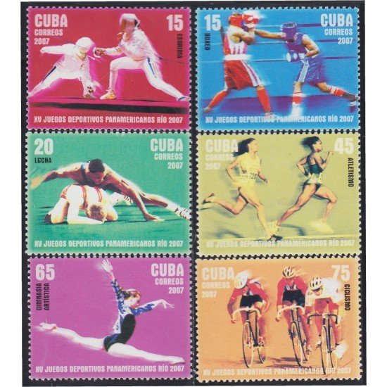 Cuba 4470/75 2007 XV Juegos deportivos Panamericanos en Rio MNH