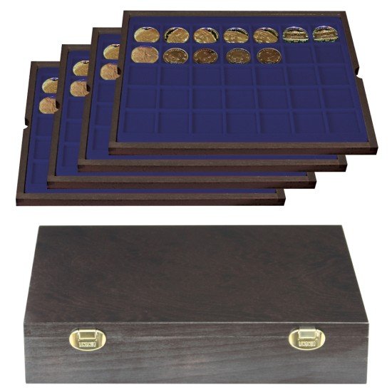 Lindner 2494-5M Estuche Carus-4 36 x 36 mm de madera auténtica Lindner 2494-5M Estuche Carus-4 36 x 36 mm de madera auténtica