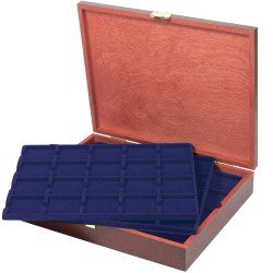 Lindner S2495-S2122ME Estuche Carus para 100 monedas de madera auténtica Lindner S2495-S2122ME Estuche Carus para 100 monedas de madera auténtica