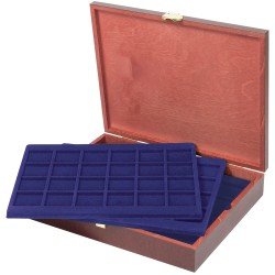 Lindner S2495-S2124ME Estuche Carus para 120 monedas de madera auténtica Lindner S2495-S2124ME Estuche Carus para 120 monedas de madera auténtica