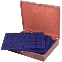 Lindner S2495-S2115ME Estuche Carus para 150 monedas de madera auténtica Lindner S2495-S2115ME Estuche Carus para 150 monedas de madera auténtica