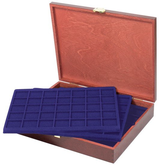 Lindner S2495-S2135ME Estuche Carus para 175 monedas de madera auténtica Lindner S2495-S2135ME Estuche Carus para 175 monedas de madera auténtica