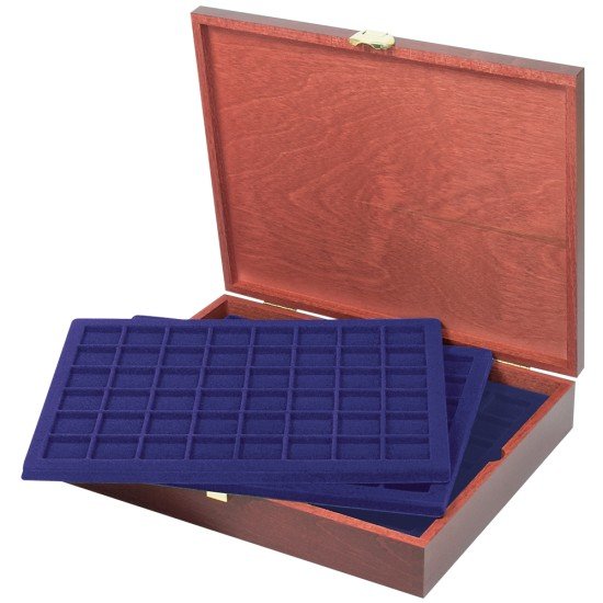 Lindner S2495-S2148ME Estuche Carus para 240 monedas de madera auténtica Lindner S2495-S2148ME Estuche Carus para 240 monedas de madera auténtica