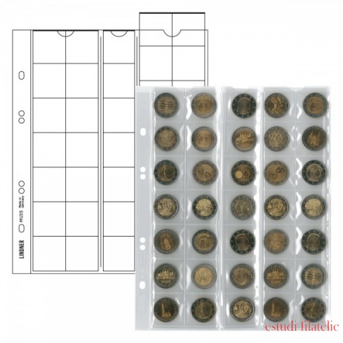 Lindner MU35 Hojas Multi Collect para 35 monedas hasta 27 mm