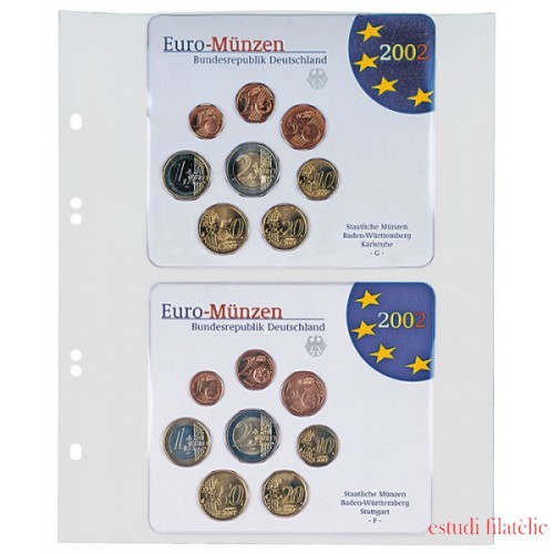 Lindner MU1362 Hojas Multi Collect para 2 juegos de monedas de Euro Alemania