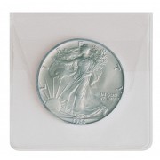 Lindner 8477  Sobres de monedas de plástico transparente 64 x 64 mm pqte de 500