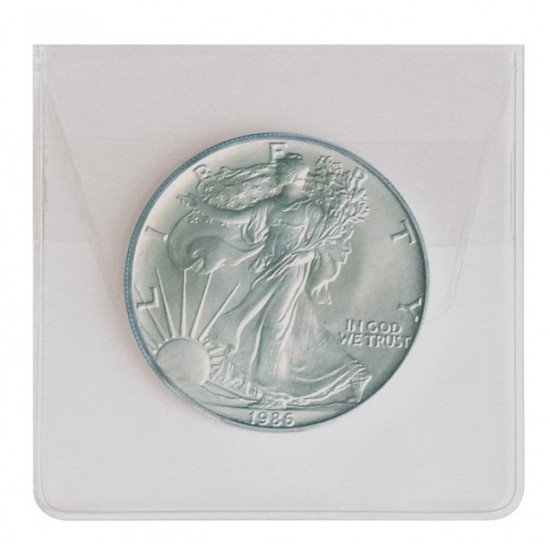 Lindner 8477 Sobres de monedas de plástico transparente 64 x 64 mm pqte de 500 Lindner 8477 Sobres de monedas de plástico transparente 64 x 64 mm pqte de 500