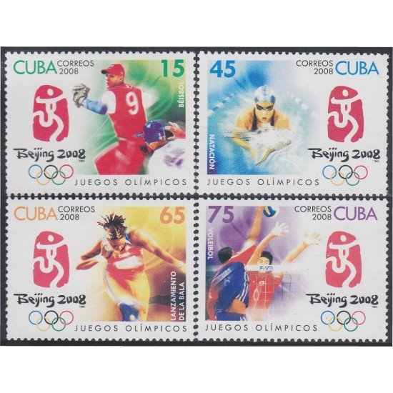 Cuba 4538/41 2008 Juegos Olímpicos de Verano en Pekín MNH Cuba 4538/41 2008 Juegos Olímpicos de Verano en Pekín MNH