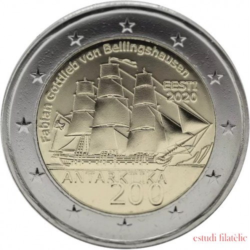 Estonia 2020 2 € euros conmemorativos Antártida 
