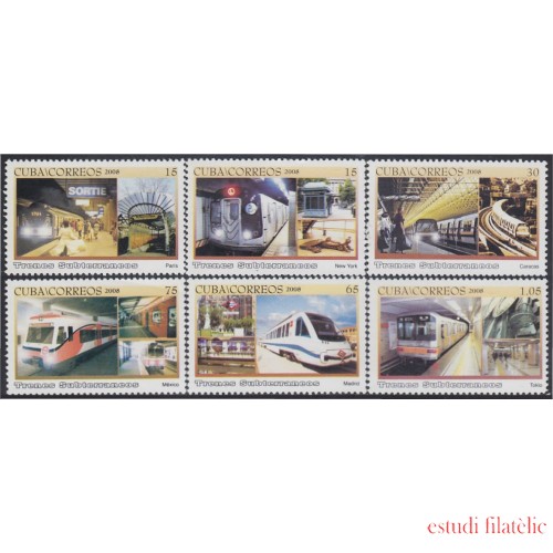 Cuba 4550/55 2008 Trenes subterraneos MNH