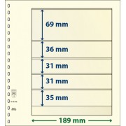 Lindner 802506P Hojas T-Blanko Creaciones Personales Altura: 35,31,31,36,69 mm. pqte 10