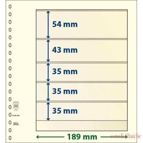 Lindner 802503P Hojas T-Blanko Creaciones Personales Altura: 35,35,35,43,54 mm. pqte 10