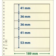 Lindner 802502P Hojas T-Blanko Creaciones Personales Altura: 53,41,36,36,41 mm. pqte 10