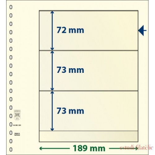 Lindner 802320P Hojas T-Blanko Creaciones Personales Altura: 73,73,72 mm. pqte 10
