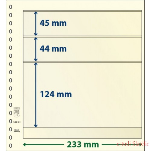 Lindner 802311P Hojas T-Blanko Creaciones Personales Altura: 124,44,45 mm. pqte 10