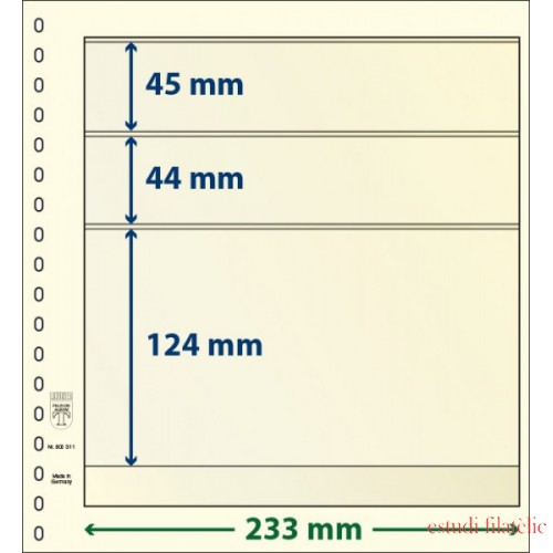 Lindner 802311P Hojas T-Blanko Creaciones Personales Altura: 124,44,45 mm. pqte 10