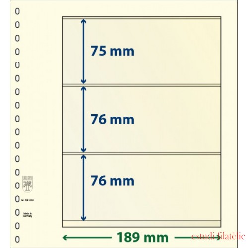 Lindner 802310P Hojas T-Blanko Creaciones Personales Altura: 76,76,75 mm. pqte 10