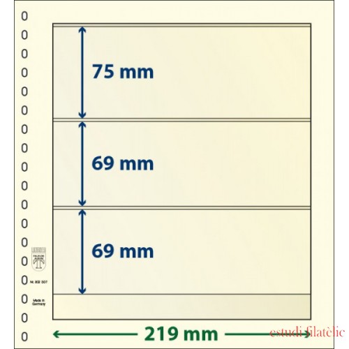 Lindner 802307P Hojas T-Blanko Creaciones Personales Altura: 69,69,75 mm. pqte 10