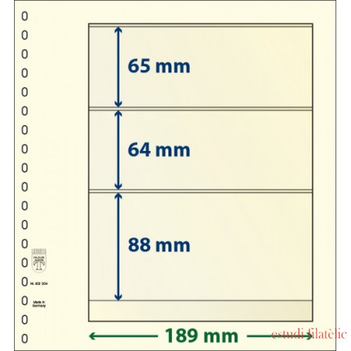 Lindner 802304P Hojas T-Blanko Creaciones Personales Altura: 88,64,65 mm. pqte 10