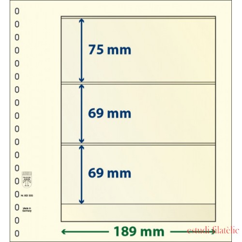 Lindner 802303P Hojas T-Blanko Creaciones Personales Altura: 69,69,75 mm. pqte 10