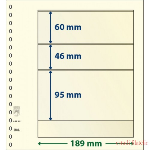 Lindner 802302P Hojas T-Blanko Creaciones Personales Altura: 95,46,60 mm. pqte 10