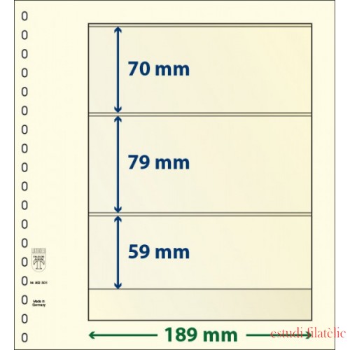 Lindner 802301P Hojas T-Blanko Creaciones Personales Altura: 59,79,70 mm. pqte 10