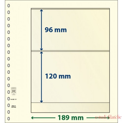 Lindner 802211P Hojas T-Blanko Creaciones Personales Altura: 120,96 mm. pqte 10