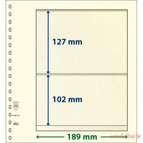 Lindner 802210P Hojas T-Blanko Creaciones Personales Altura: 102,127 mm. pqte 10