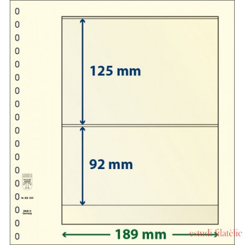 Lindner 802205P Hojas T-Blanko Creaciones Personales Altura: 92,125 mm. pqte 10
