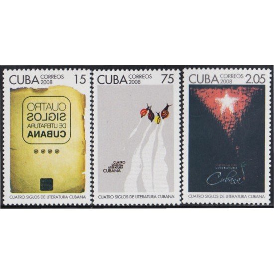 Cuba 4646/48 2008 4 Siglos de Literatura Cubana MNH Cuba 4646/48 2008 4 Siglos de Literatura Cubana MNH