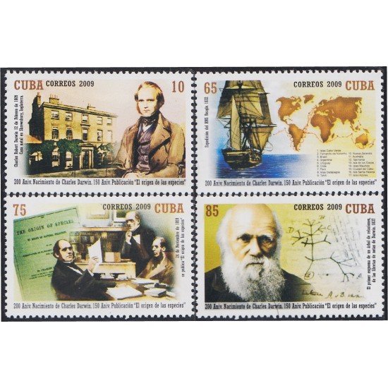 Cuba 4709/12 2009 200 Años del Nacimiento de Charles Darwin MNH Cuba 4709/12 2009 200 Años del Nacimiento de Charles Darwin MNH
