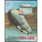 Cuba HB 161 2000 Exposición Filatélica en Austria. Zeppelins MNH