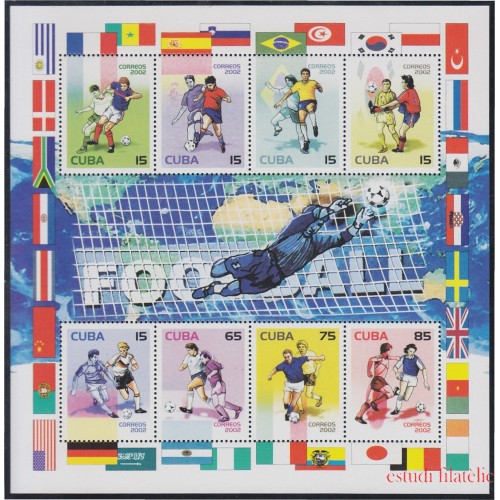 Cuba HB 173A 2002 Copa del Mundo de Fútbol MNH